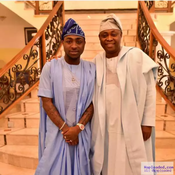 Davido Gushes About His Dad As He Shares A Rare Photo With Him In Traditional Attire